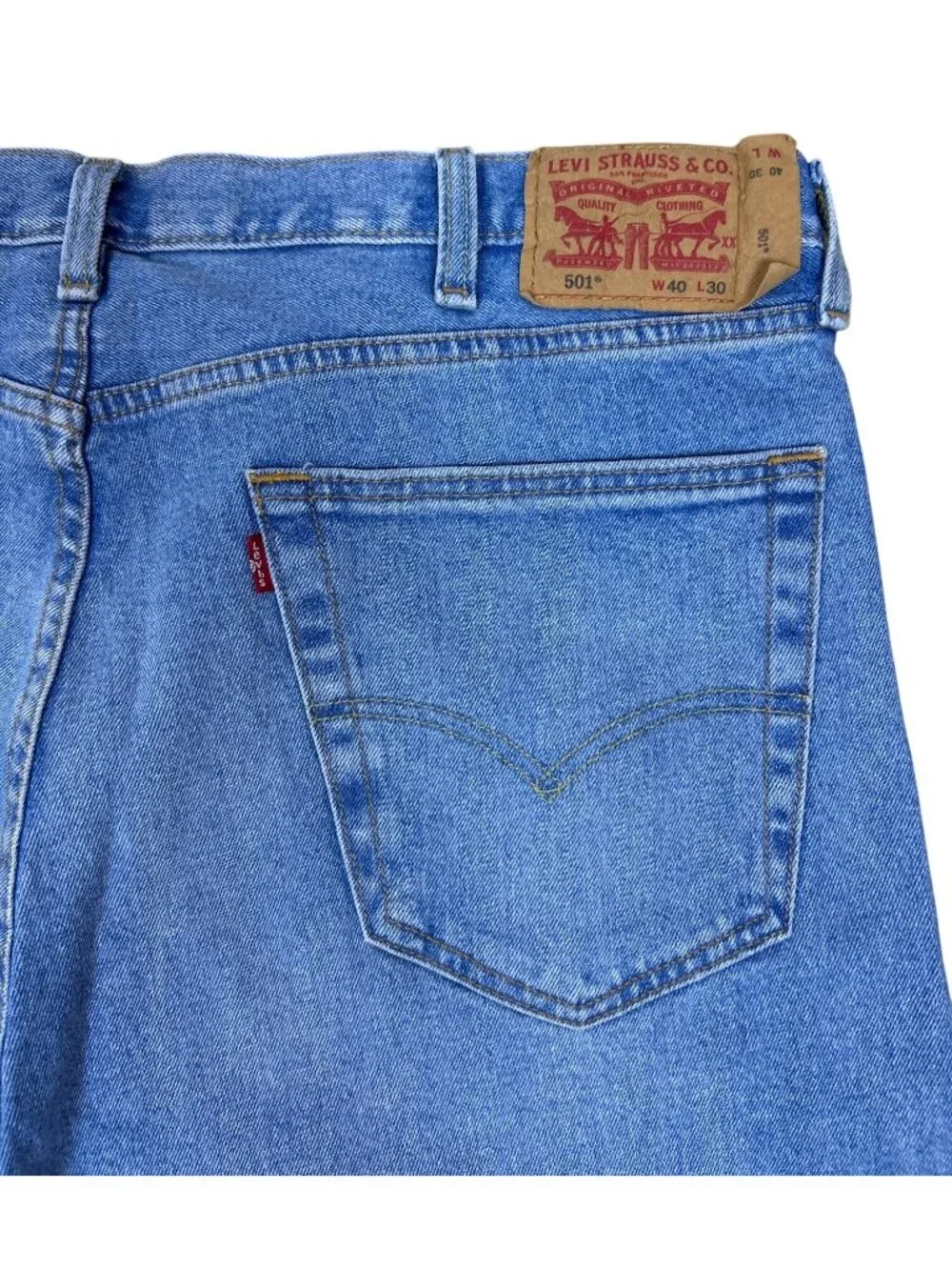 NWOT Levi's 501 Jeans Men's 40x30 Button Fly Straight Leg Light Wash Retro